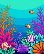Colorful Coral Fish Aquatic Life Pattern Rug