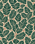 Earthy Green Leaf Abstract Pattern Rug