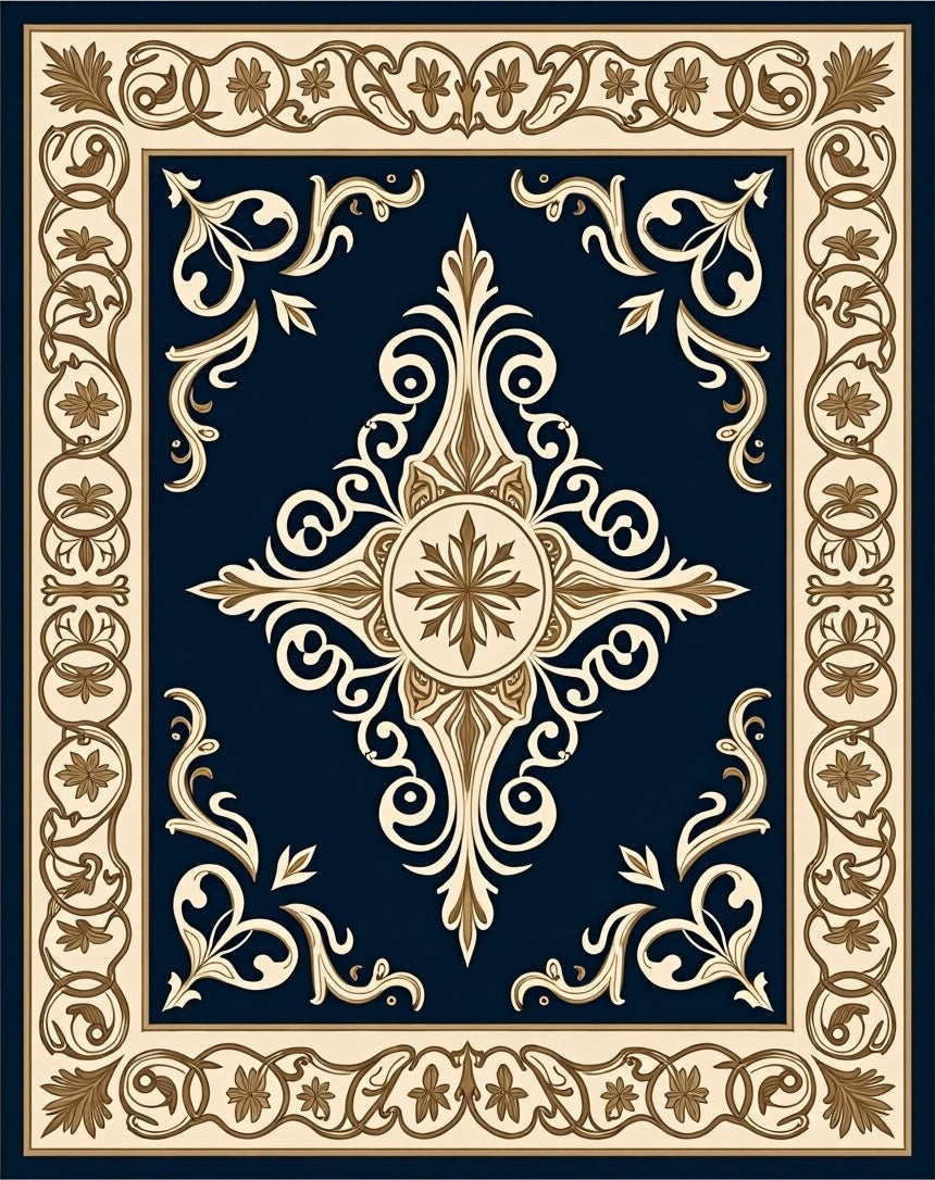 Classic Floral Medallion Decorative Rug