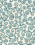 Teal Swirl Patterned Design Rug