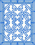 Blue Intricate Geometric Pattern Rug