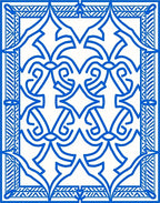 Blue Intricate Geometric Pattern Rug