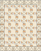 Abstract Geometric Orange Beige Design Rug