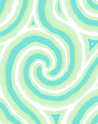 Cool Aqua Swirl Pattern Design Rug
