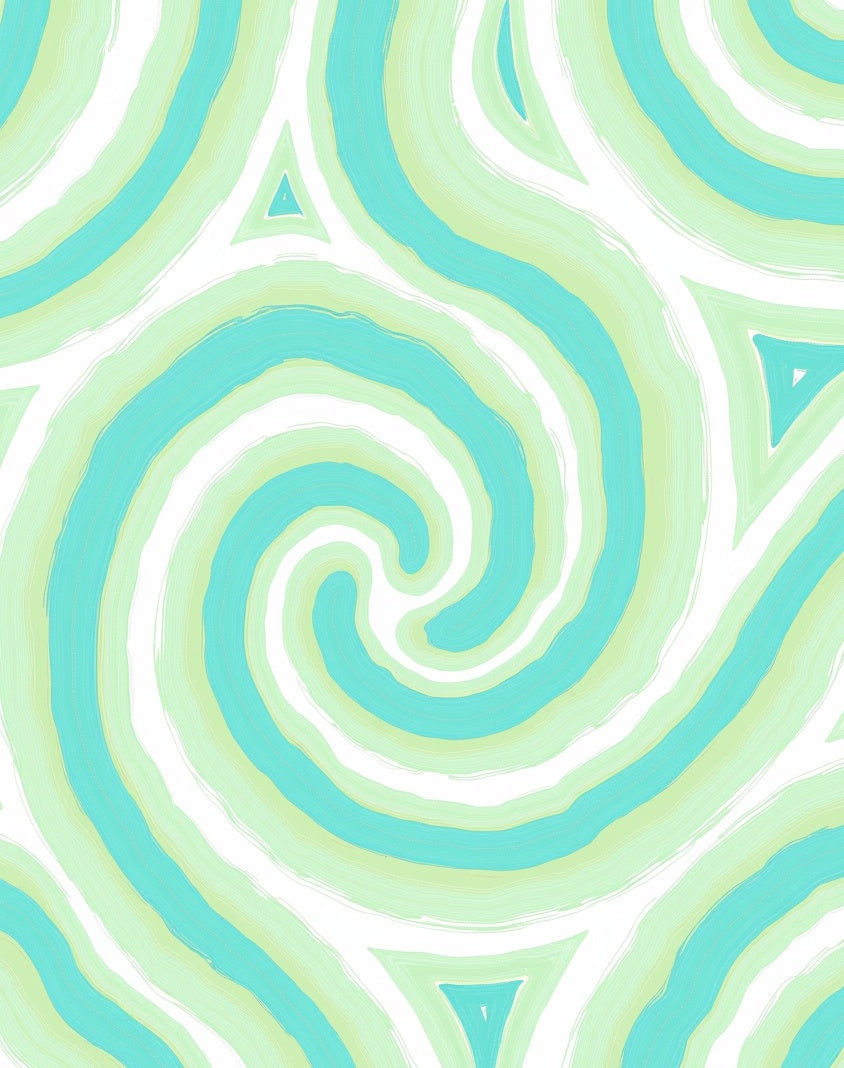 Cool Aqua Swirl Pattern Design Rug