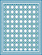 Classic Geometric Blue and Green Pattern Rug
