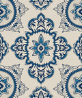 Intricate Blue Floral medallion Pattern Rug
