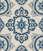 Intricate Blue Floral medallion Pattern Rug