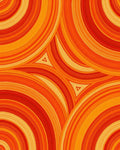 Radiating Swirl Orange Red Pattern Rug