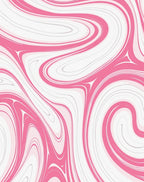 Pink Swirl Marbling Abstract Rug