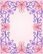 Floral Vines In Pink And Purple Design Rug