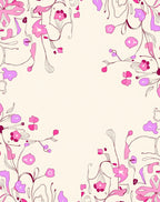 Delicate Pink Floral Abstract Art Rug