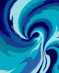 Oceanic Swirling Deep Blue Pattern Rug
