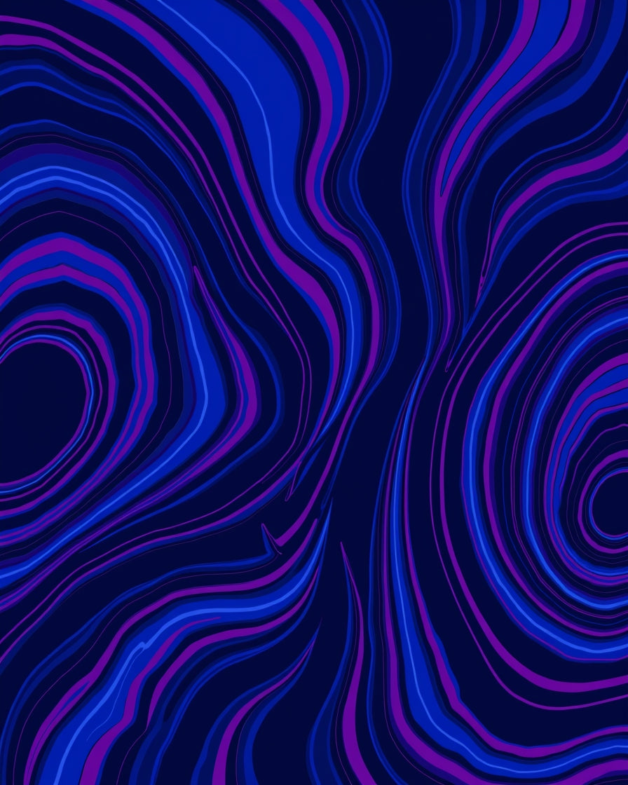 Dark Blue Purple Swirling Lines Rug
