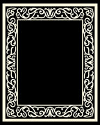 Elegant Flourish Border Rug Design Rug