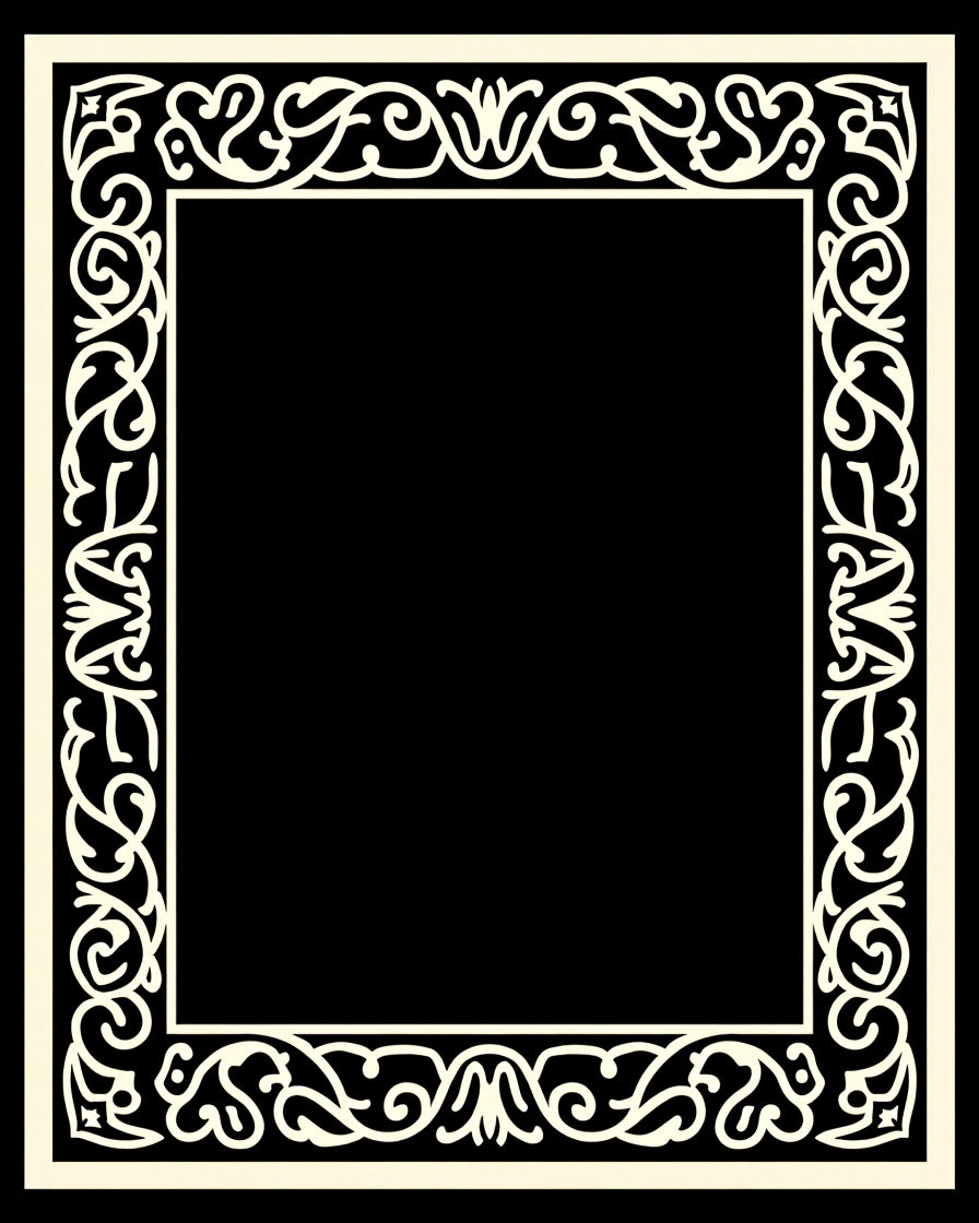 Elegant Flourish Border Rug Design Rug