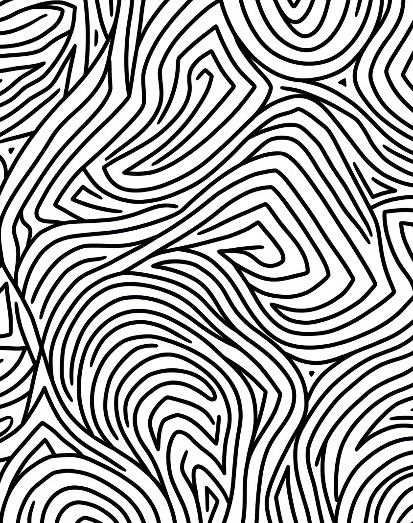 Abstract Black Lines Pattern Rug