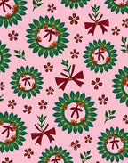 Crimson Bow Leaf Medallion Garden Rug