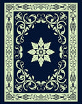 Elegant Floral Bordered Cream Design Rug