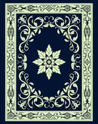 Elegant Floral Bordered Cream Design Rug