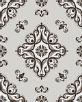 V intage Scrollwork Floral Crest Design Rug