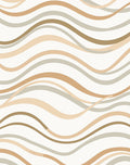 Serene Neutral Wavy Stripe Design Rug