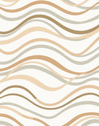 Serene Neutral Wavy Stripe Design Rug