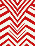 Bold Red White Chevron Design Rug