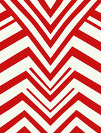 Bold Red White Chevron Design Rug