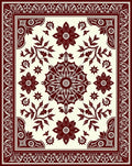Floral Bloom Mandala Rich Red Rug