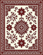 Floral Bloom Mandala Rich Red Rug