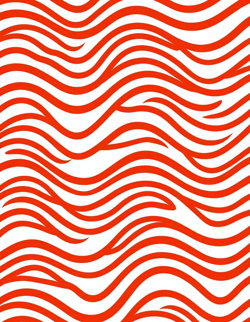Bold Red Wavy Stripe Pattern Rug