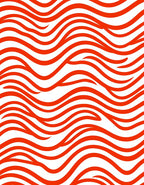 Bold Red Wavy Stripe Pattern Rug