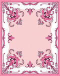 Pink Floral Scrolled Whimsical Design Rug