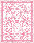 Pink Floral Medallion Pattern Rug