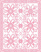 Pink Floral Medallion Pattern Rug