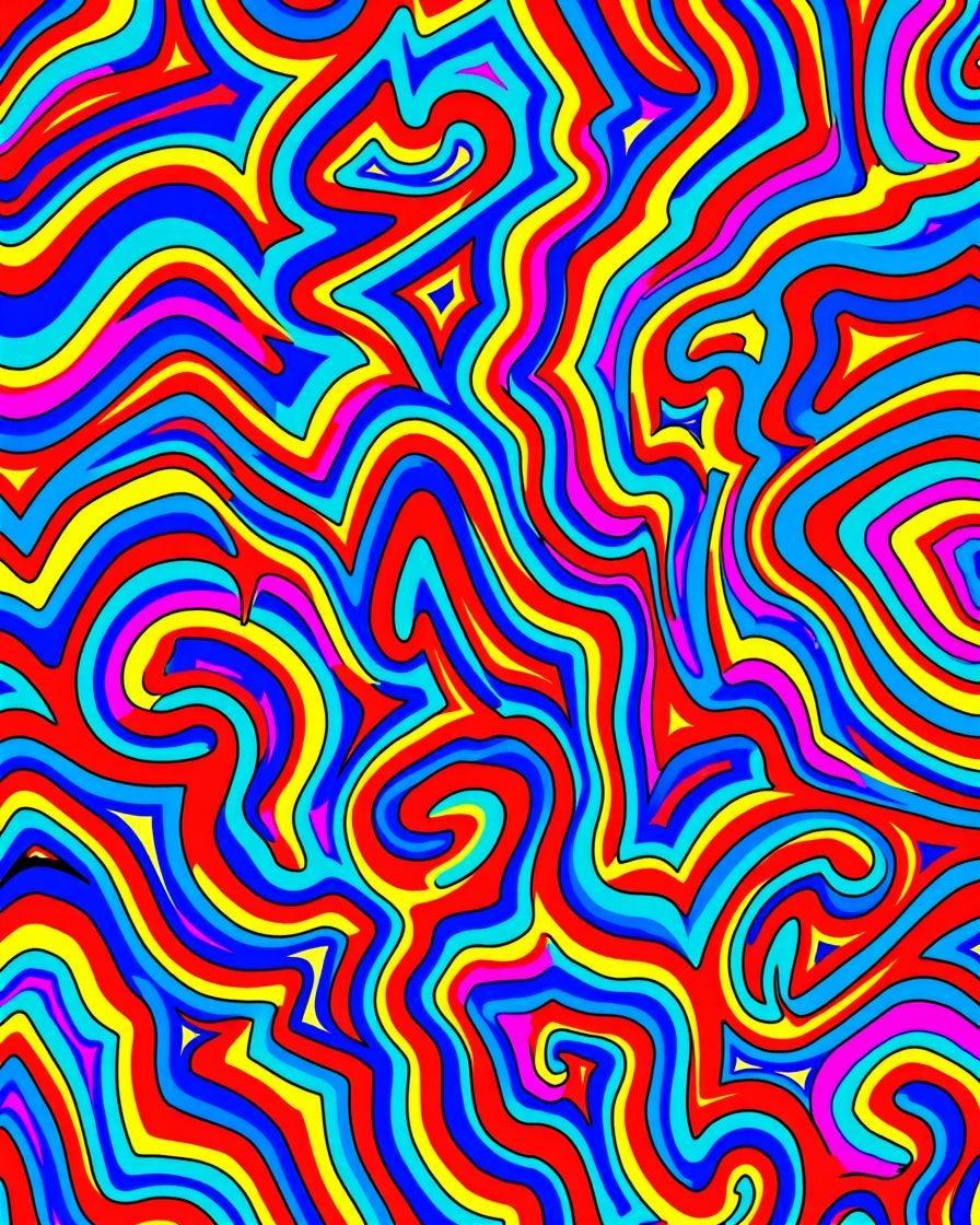 Vibrant Wavy Psychedelic Abstract Rug