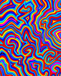 Vibrant Wavy Psychedelic Abstract Rug