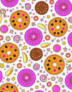 Whimsical Fruit Slice Star Pattern Rug
