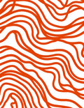 Orange Wavy Line Abstract Design Rug