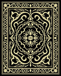 Elegant Black Beige Floral Pattern Rug