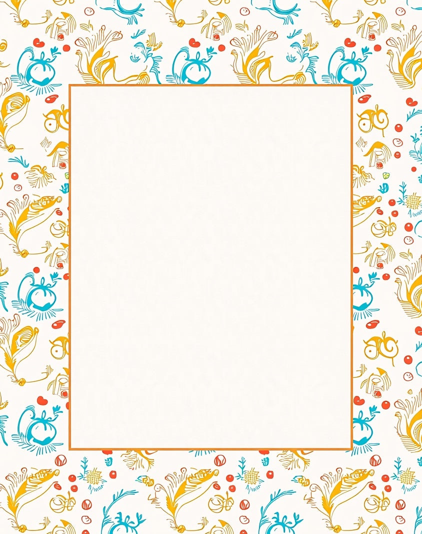 Whimsical Floral Pattern With Red Accents Rug