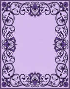 Exquisite Purple Floral Scroll Frame Rug
