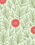 Red Daisy Vine Pattern Rug