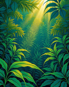 Lush Tropical Foliage Scenic Design Rug
