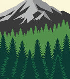 Forest Mountain Landscape Pattern Rug