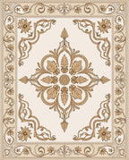 Classic Floral Scroll Pattern Rug