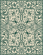 Ornate Floral Medallion Pattern Rug
