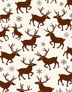 Brown Reindeer Snowflake Whimsical Repeating Rug
