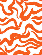 Dynamic Orange Swirl Pattern Rug